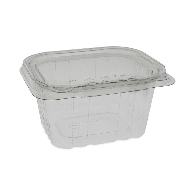 Pactiv Evergreen - EarthChoice Tamper Evident Recycled Hinged Lid Deli Container, 16 oz, 5.38 x 4.5 x 2.63, Clear, Plastic, 304/Carton