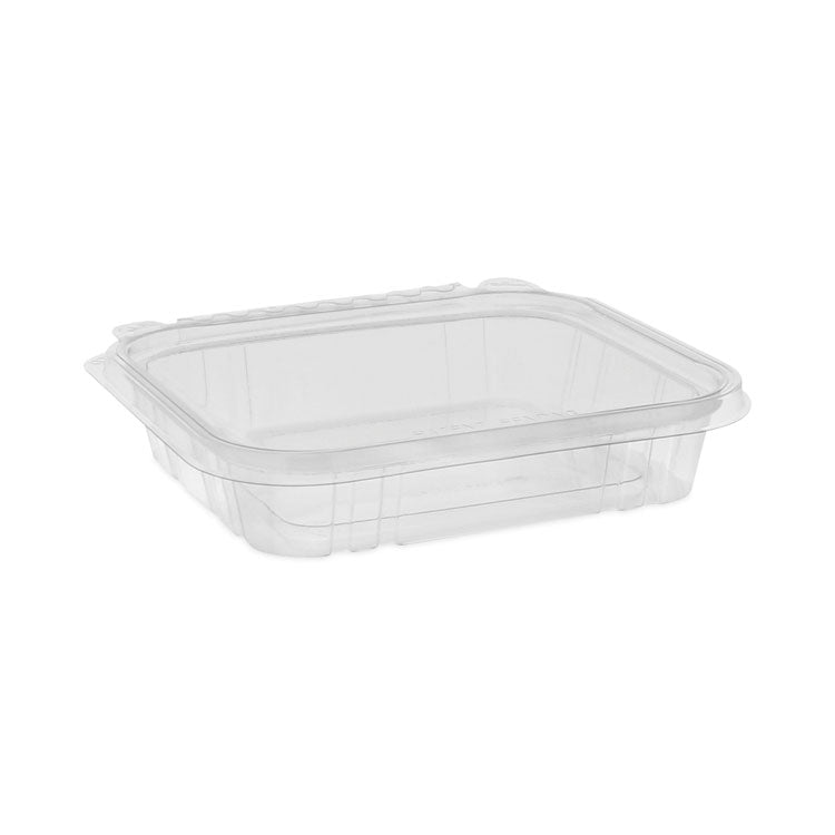 Pactiv Evergreen - EarthChoice Tamper Evident Recycled Hinged Lid Deli Container, 16 oz, 7.25 x 6.38 x 1, Clear, Plastic, 240/Carton