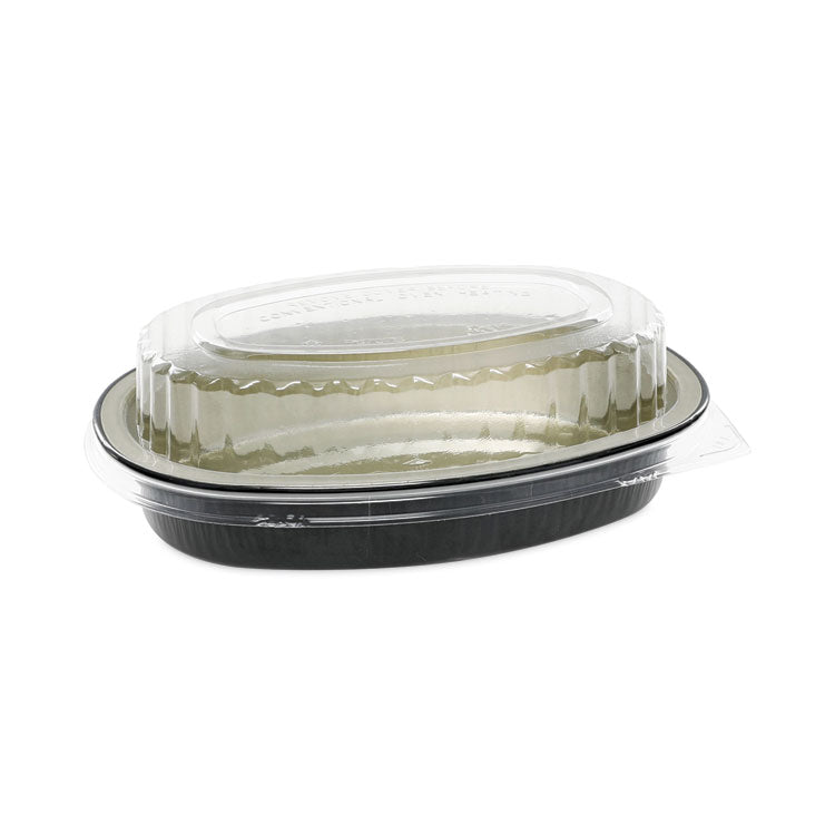 Pactiv Evergreen - Classic Carry-Out Container, 16 oz, 6.88 x 4.56 x 3, Black/Gold, Aluminum, 100/Carton