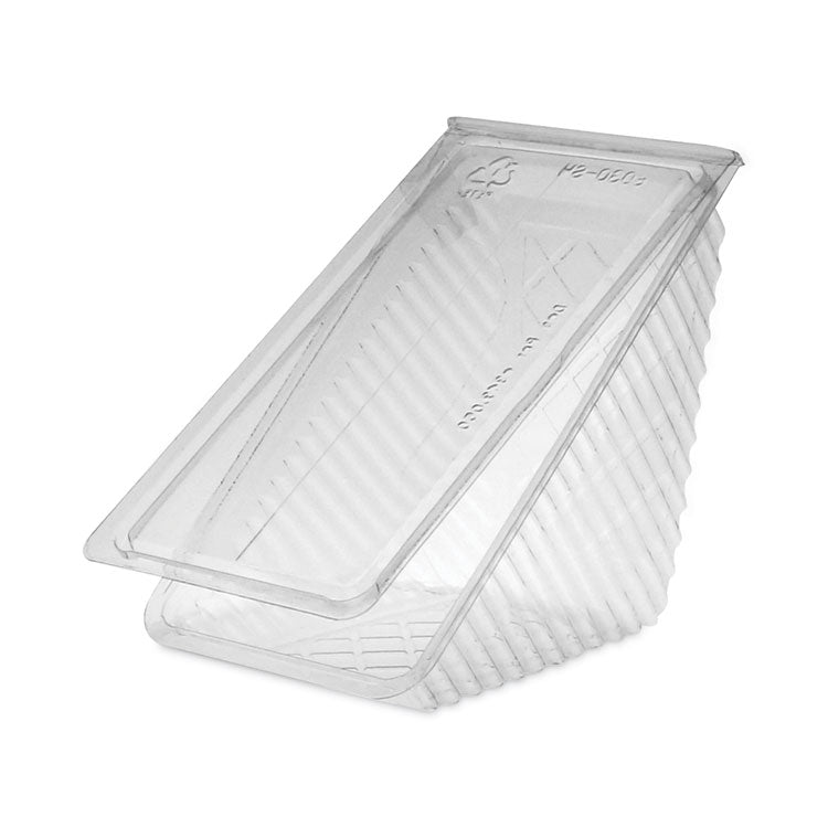 Pactiv Evergreen - Plastic Hinged Lid Sandwich Container, 3.25 x 6.5 x 3, Clear, 85/Pack, 3 Packs/Carton