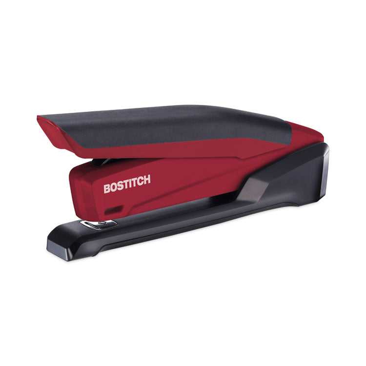 Bostitch - InPower Spring-Powered Desktop Stapler with Antimicrobial Protection, 20-Sheet Capacity, Red/Black