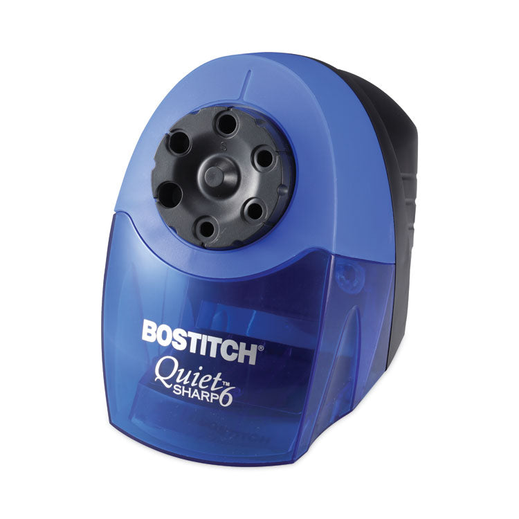 Bostitch - QuietSharp 6 Classroom Electric Pencil Sharpener, AC-Powered, 6.13 x 10.69 x 9, Blue