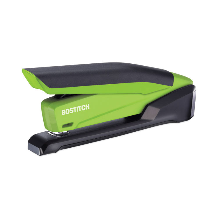 Bostitch - InPower Spring-Powered Desktop Stapler with Antimicrobial Protection, 20-Sheet Capacity, Green/Black