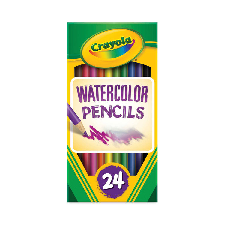 Crayola - Watercolor Pencil Set, 3.3 mm, 2B (#1), Assorted Lead/Barrel Colors, 24/Pack