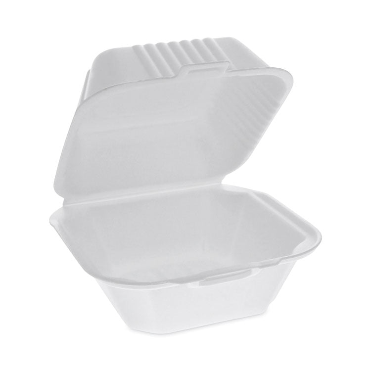 Pactiv Evergreen - SmartLock Foam Hinged Lid Container, Sandwich, 5.75 x 5.75 x 3.25, White, 504/Carton