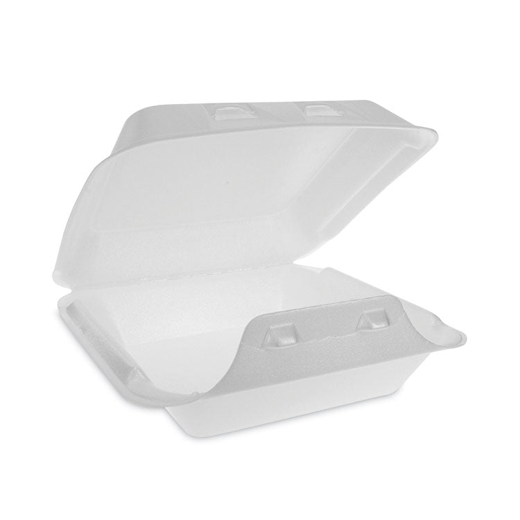 Pactiv Evergreen - SmartLock Foam Hinged Lid Container, Medium, 8 x 8 x 3, White, 150/Carton