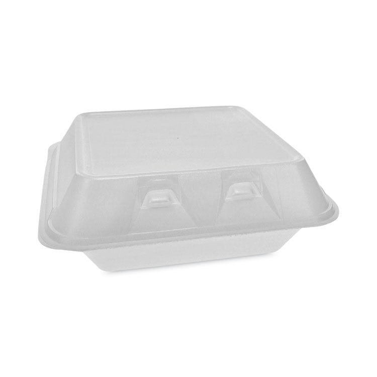 Pactiv Evergreen - SmartLock Foam Hinged Lid Container, Medium, 3-Compartment, 8 x 8.5 x 3, White, 150/Carton