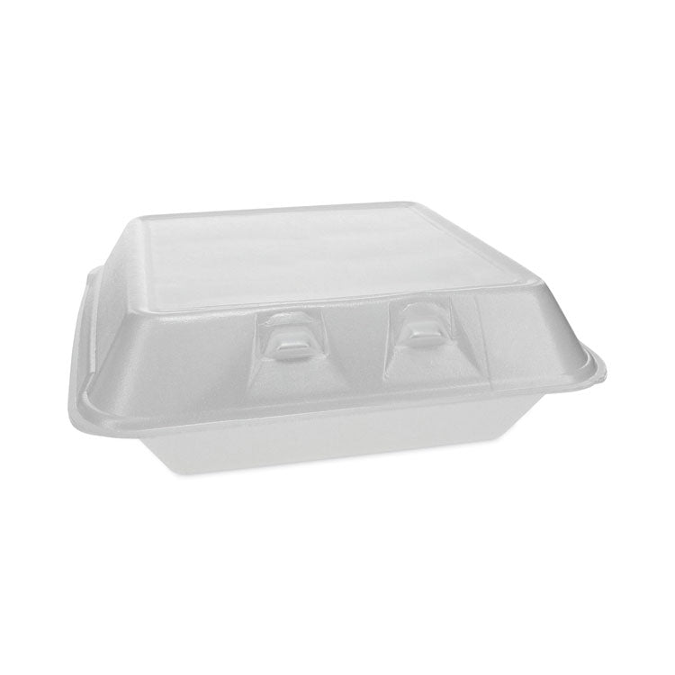 Pactiv Evergreen - SmartLock Foam Hinged Lid Container, Large, 9 x 9.13 x 3.25, White, 150/Carton