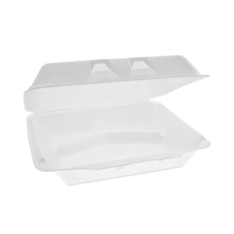 Pactiv Evergreen - SmartLock Foam Hinged Lid Container, X-Large, 3-Compartment, 9.5 x 10.5 x 3.25, White, 250/Carton