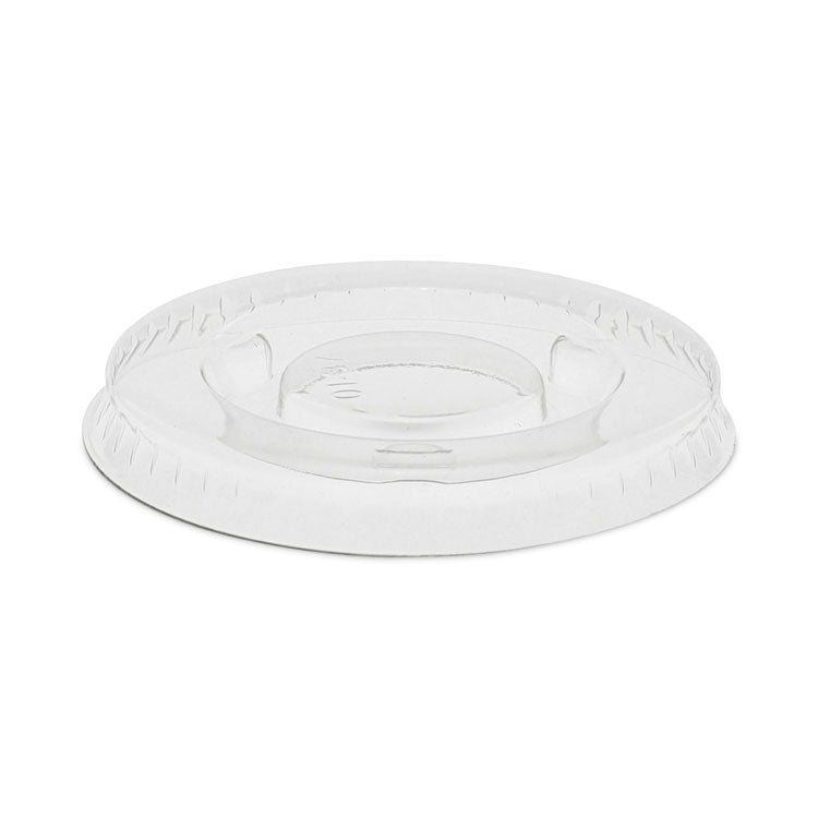 Pactiv Evergreen - Plastic Portion Cup Lid, Fits 0.5 oz to 1 oz Cups, Clear, 100/Sleeve, 25 Sleeves/Carton