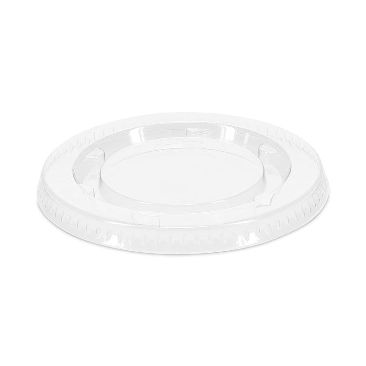 Pactiv Evergreen - Plastic Portion Cup Lid, Fits 1.5 oz to 2.5 oz Cups, Clear, 100/Pack, 24 Packs/Carton