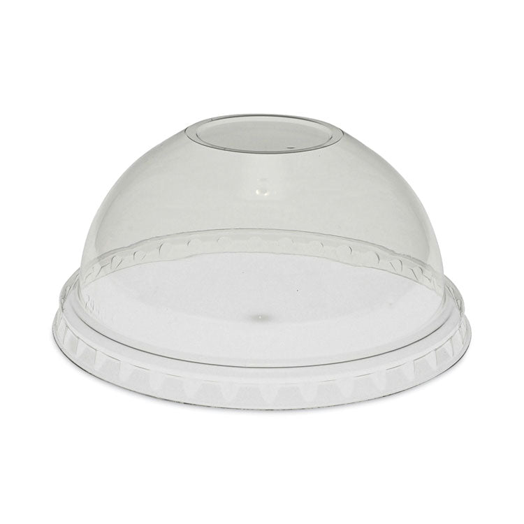 Pactiv Evergreen - EarthChoice Strawless RPET Lid, Dome Lid, Fits 9 oz to 20 oz "A" Cups, Clear, 900/Carton