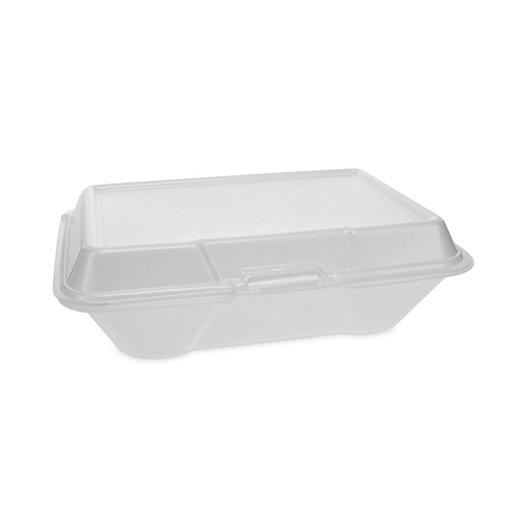 Pactiv Evergreen - Foam Hinged Lid Container, Single Tab Lock #205 Utility, 9.19 x 6.5 x 2.75, White, 150/Carton