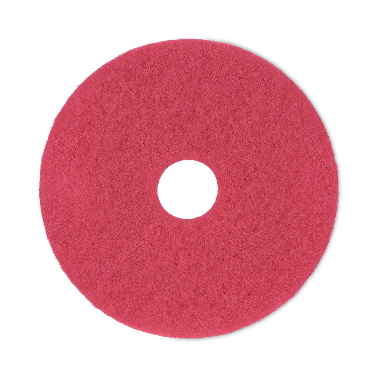 Boardwalk - Buffing Floor Pads, 17" Diameter, Red, 5/Carton