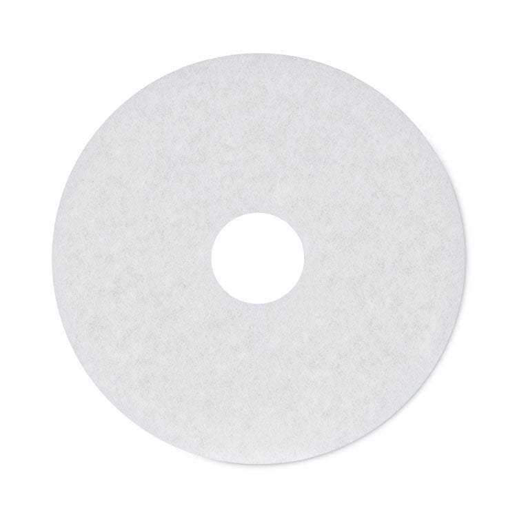 Boardwalk - Polishing Floor Pads, 15" Diameter, White, 5/Carton