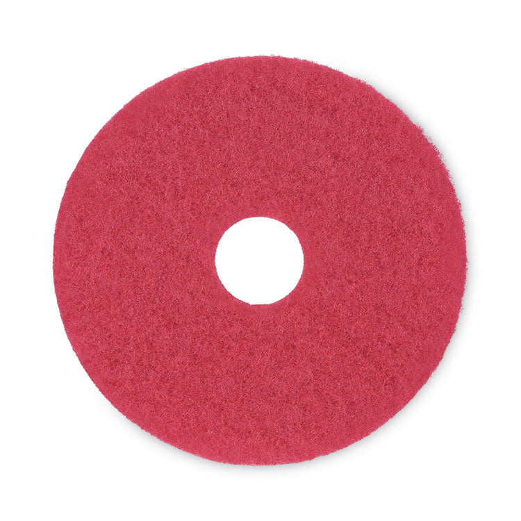 Boardwalk - Buffing Floor Pads, 15" Diameter, Red, 5/Carton