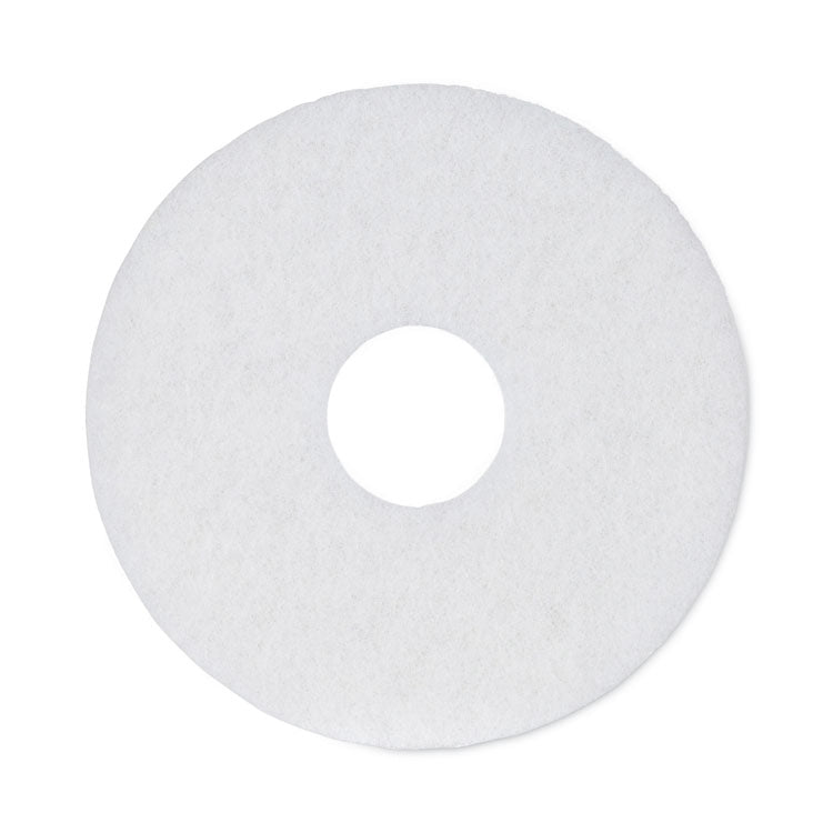 Boardwalk - Polishing Floor Pads, 12" Diameter, White, 5/Carton