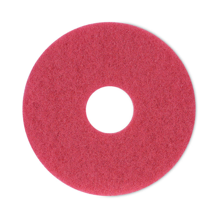 Boardwalk - Buffing Floor Pads, 12" Diameter, Red, 5/Carton