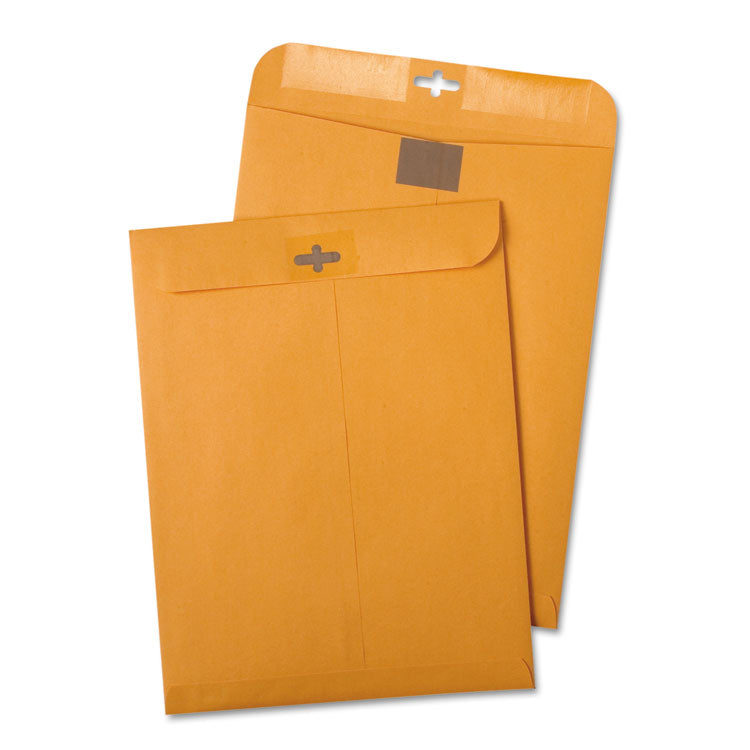 Quality Park - Postage Saving ClearClasp Kraft Envelope, #55, Cheese Blade Flap, ClearClasp Closure, 6 x 9, Brown Kraft, 100/Box