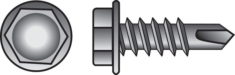 HILLMAN - Hillman No. 10-16 X 1-1/4 in. L Hex Washer Head Self- Drilling Screws 100 pk