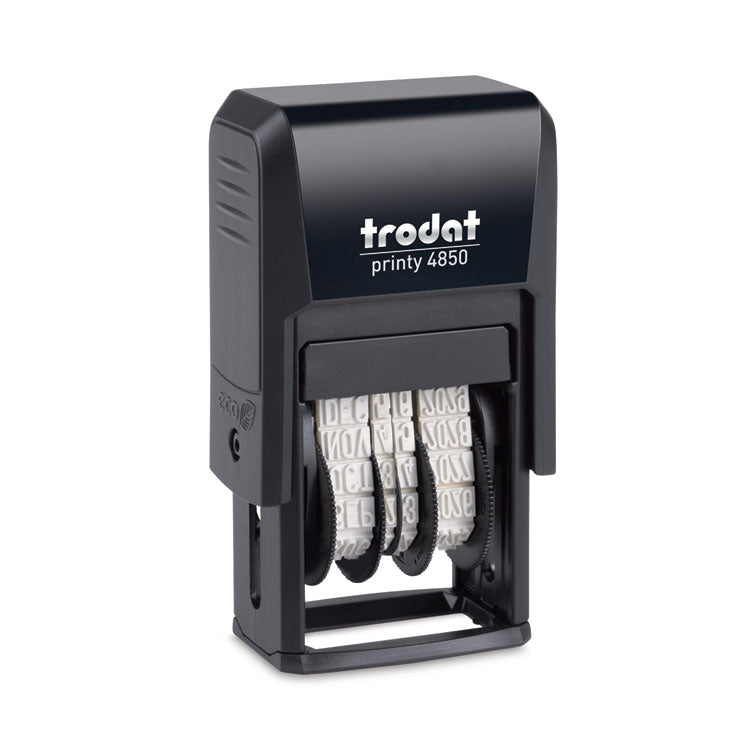 Trodat - Printy Economy Micro 5-in-1 Date Stamp, Self-Inking, 1" x 0.75", Blue/Red