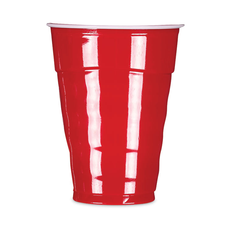 Hefty - Easy Grip Disposable Plastic Party Cups, 9 oz, Red, 50/Pack, 12 Packs/Carton