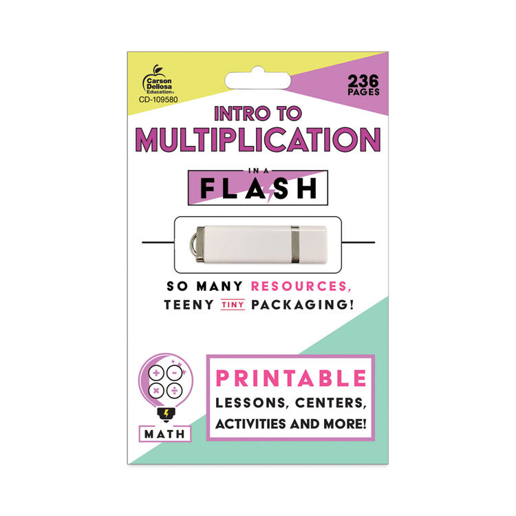 Carson-Dellosa Education - In a Flash USB, Intro to Multiplication, Ages 7-9, 236 Pages