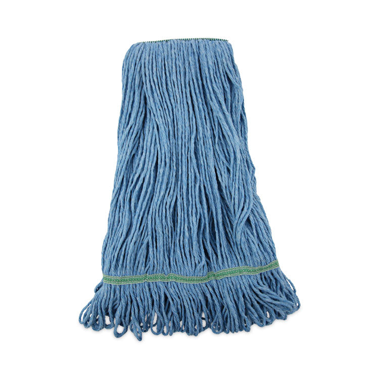 Boardwalk - Super Loop Wet Mop Head, Cotton/Synthetic Fiber, 1" Headband, Medium Size, Blue