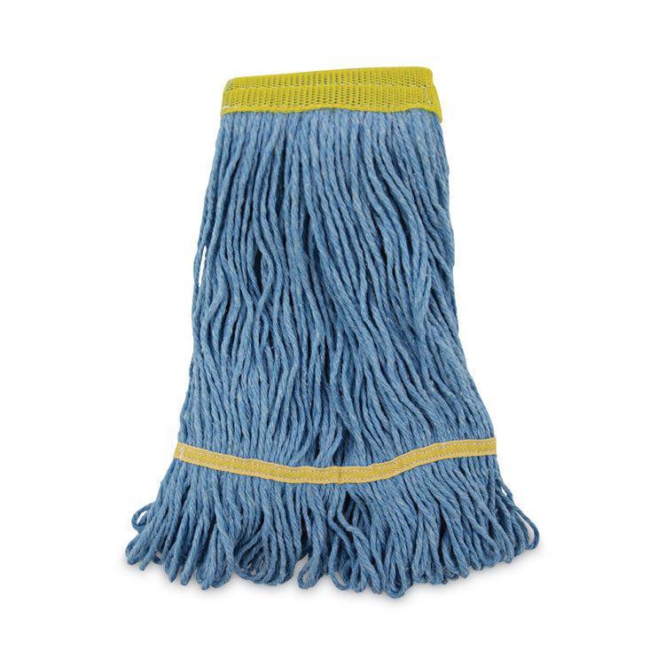 Boardwalk - Super Loop Wet Mop Head, Cotton/Synthetic Fiber, 5" Headband, Small Size, Blue, 12/Carton