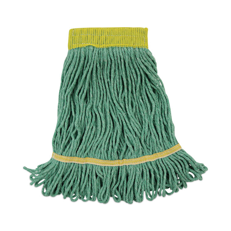 Boardwalk - Super Loop Wet Mop Head, Cotton/Synthetic Fiber, 5" Headband, Small Size, Green, 12/Carton