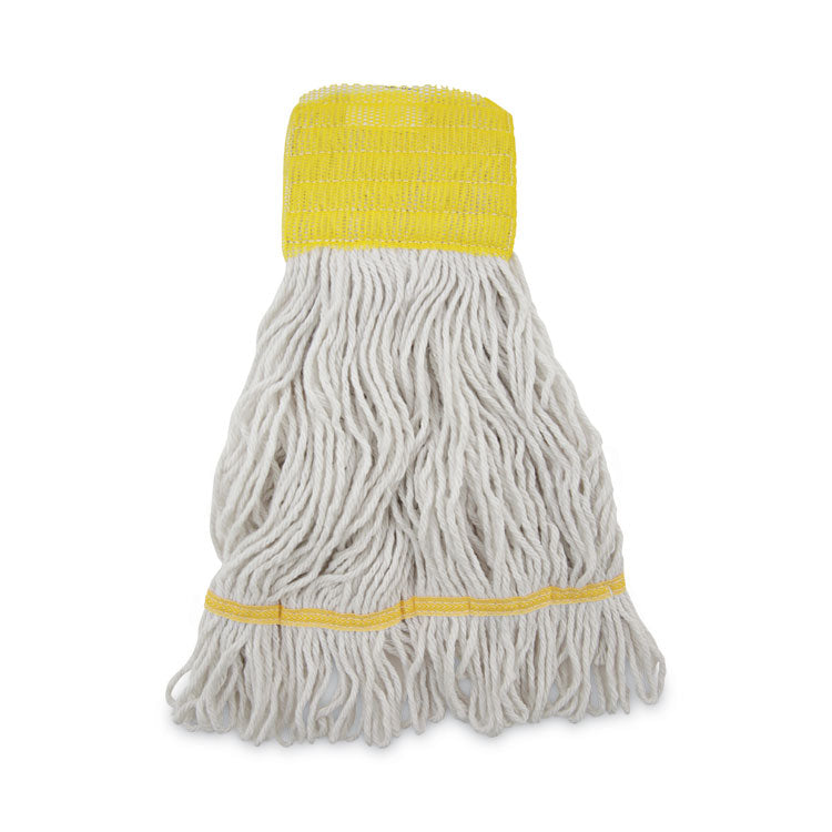 Boardwalk - Super Loop Wet Mop Head, Cotton/Synthetic Fiber, 5" Headband, Small Size, White, 12/Carton