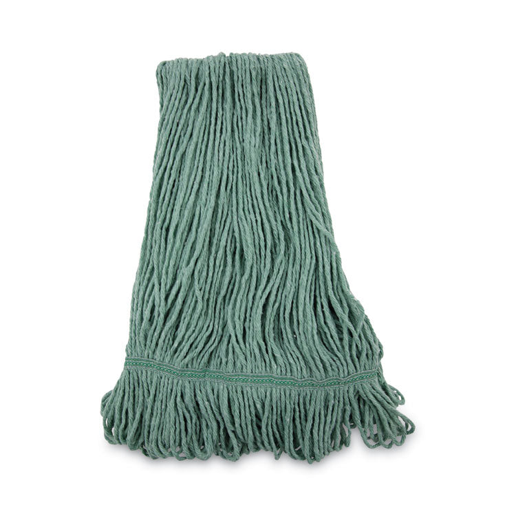 Boardwalk - Mop Head, Premium Standard Head, Cotton/Rayon Fiber, Medium, Green, 12/Carton