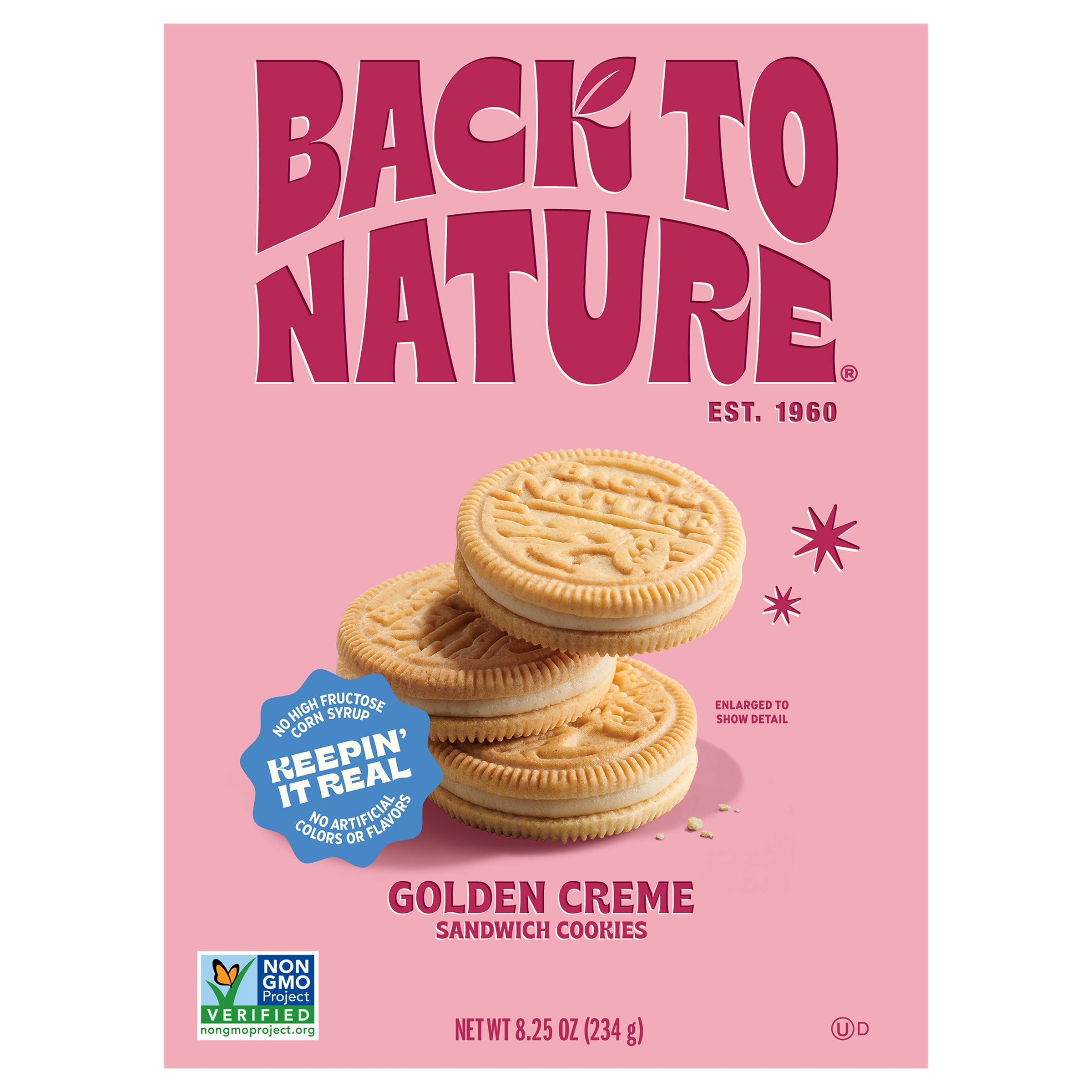 Back to Nature Golden Creme Sandwich Cookies - Case of 6
