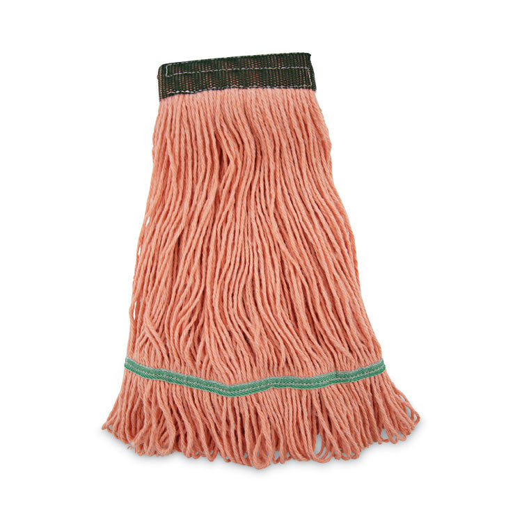 Boardwalk - Super Loop Wet Mop Head, Cotton/Synthetic Fiber, 5" Headband, Medium Size, Orange, 12/Carton