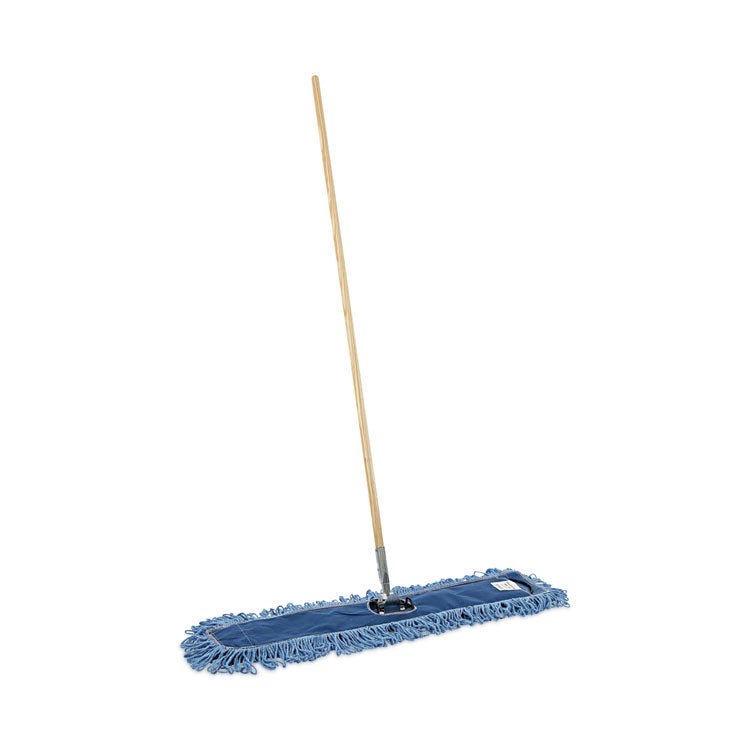 Boardwalk - Dry Mopping Kit, 36 x 5 Blue Blended Synthetic Head, 60" Natural Wood/Metal Handle