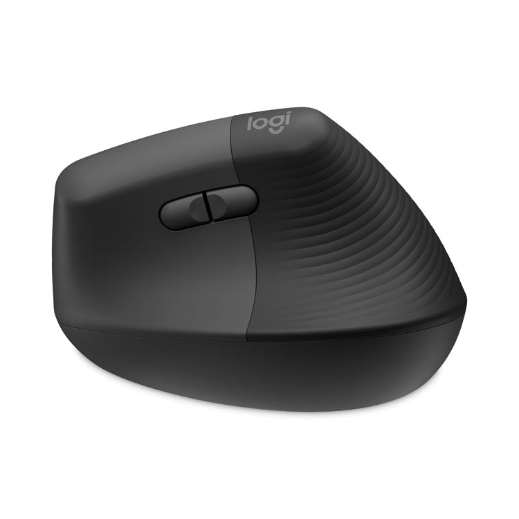 Logitech - Lift Vertical Ergonomic Mouse, 2.4 GHz Frequency/32 ft Wireless Range, Right Hand Use, Graphite