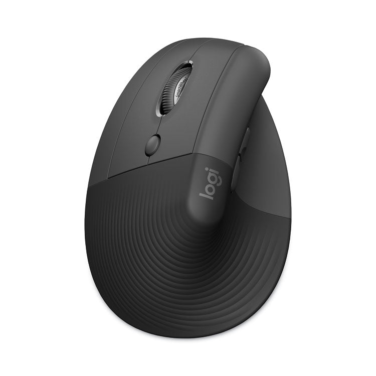 Logitech - Lift Vertical Ergonomic Mouse, 2.4 GHz Frequency/32 ft Wireless Range, Left Hand Use, Graphite