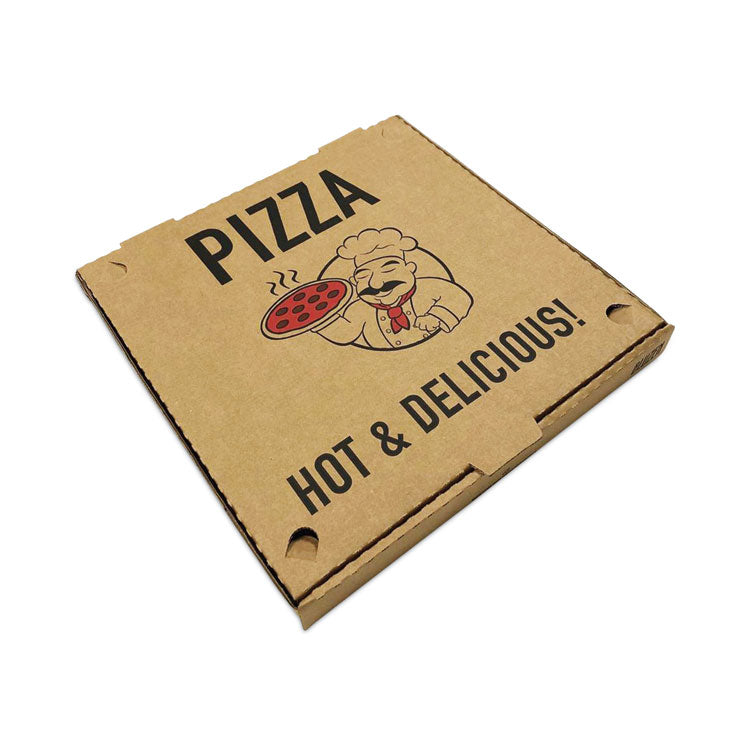 BluTable - Pizza Boxes, 12 x 12 x 1.75, Kraft, Paper, 50/Pack