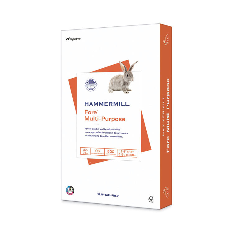 Hammermill - Fore Multipurpose Print Paper, 96 Bright, 20 lb Bond Weight, 8.5 x 14, White, 500/Ream