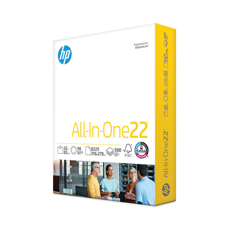HP Papers - All-In-One22 Paper, 96 Bright, 22 lb Bond Weight, 8.5 x 11, White, 500/Ream (9632373)