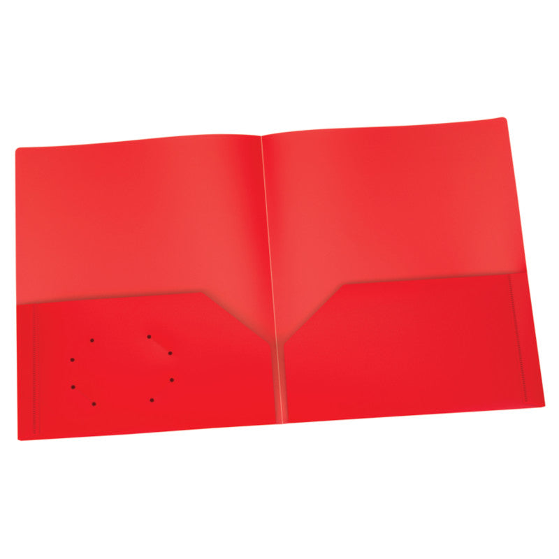 OXFORD - Poly Two Pocket Portfolio, Red, Pack of 25