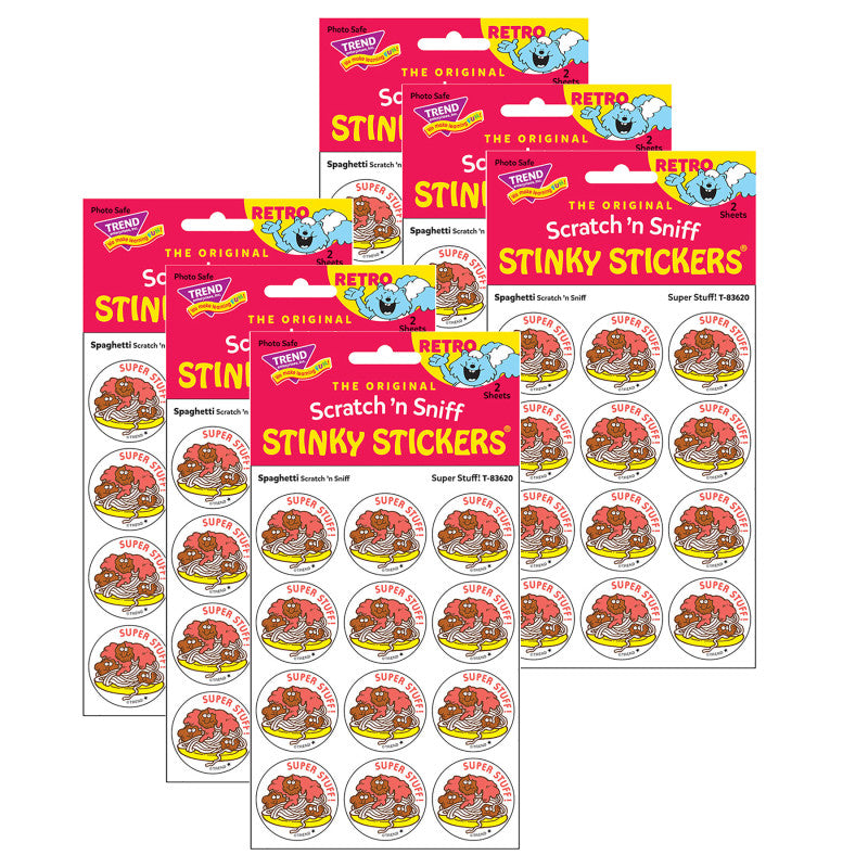 TREND - Super Stuff!/Spaghetti Scented Stickers, 24 Per Pack, 6 Packs