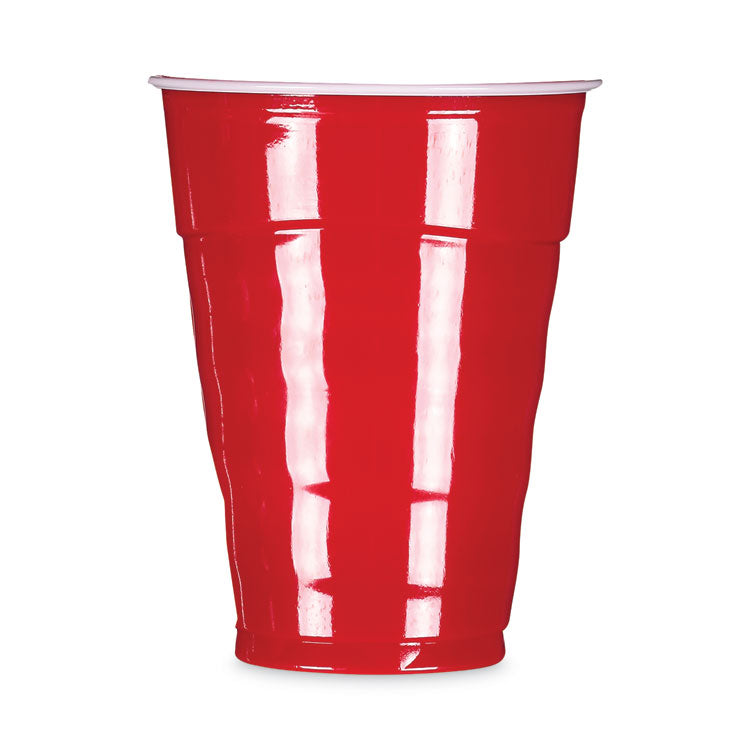 Hefty - Easy Grip Disposable Plastic Party Cups, 18 oz, Red, 50/Pack, 8 Packs/Carton