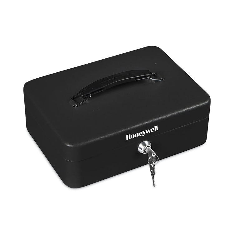 Honeywell - Standard Cash Box, 9.8 x 7.3 x 4.1, Steel, Black