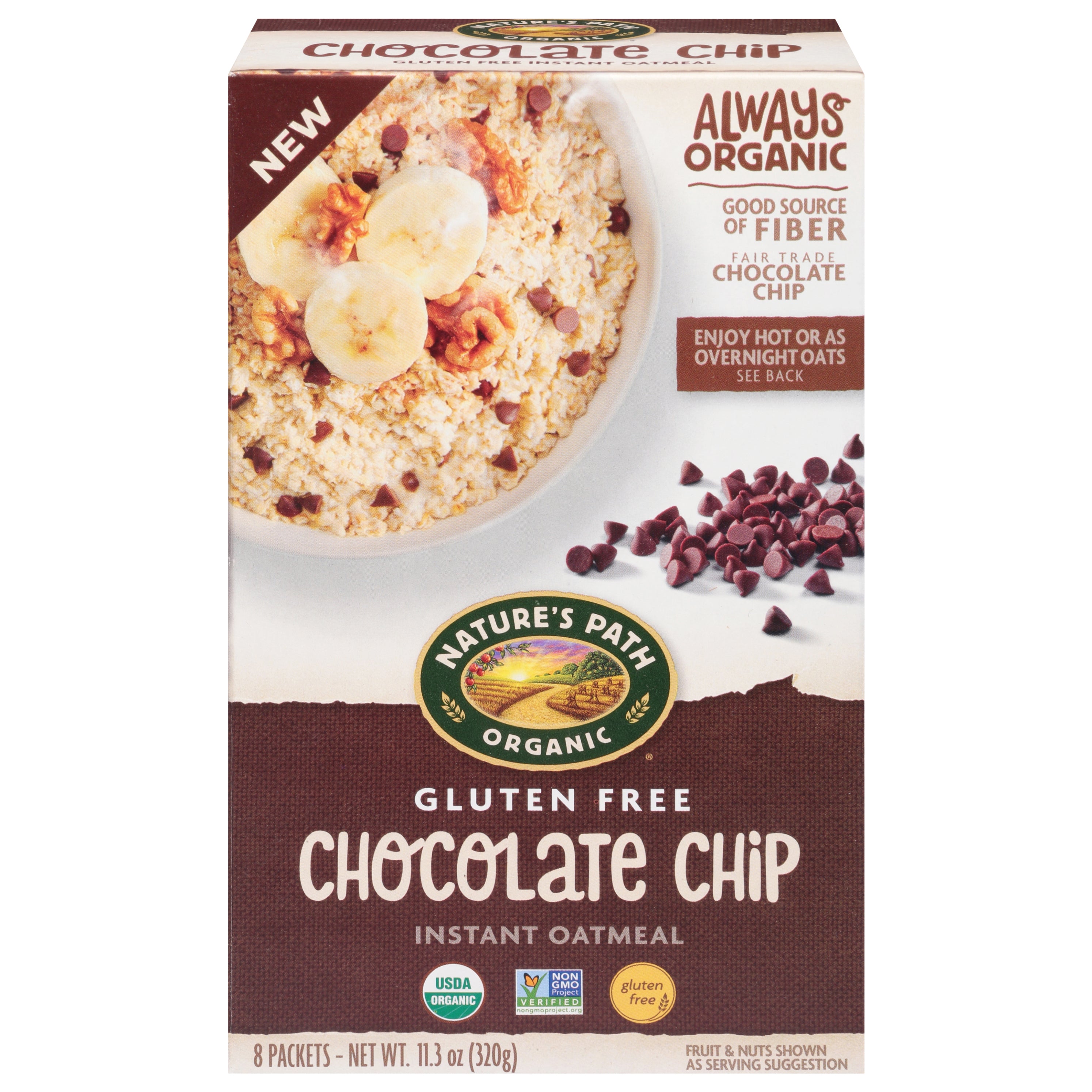 Nature's Path Organic Chocolate Chip Instant Oatmeal 8 ea - Case of 6
