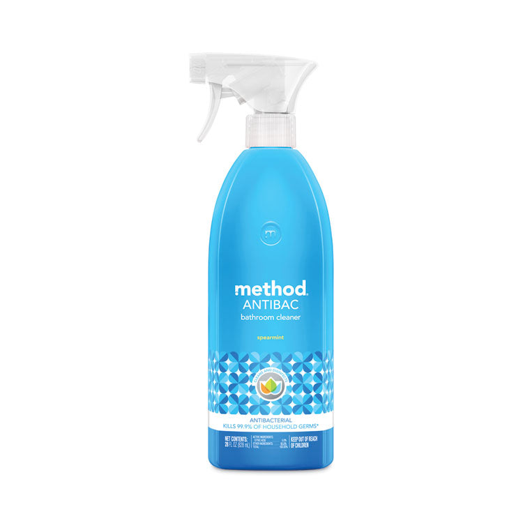 Method - Antibacterial Spray, Bathroom, Spearmint, 28 oz Spray Bottle, 8/Carton