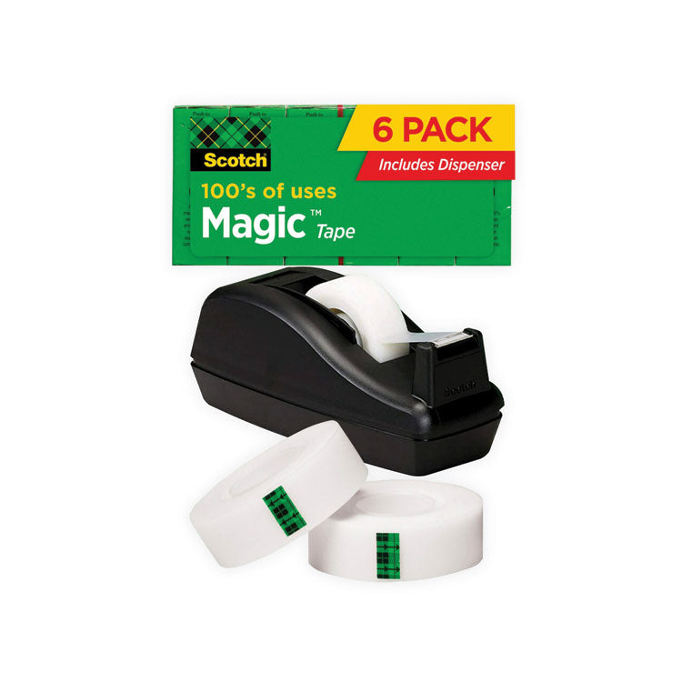 Scotch - Magic Tape Desktop Dispenser Value Pack, 1" Core, 0.75" x 83.33 ft, Clear