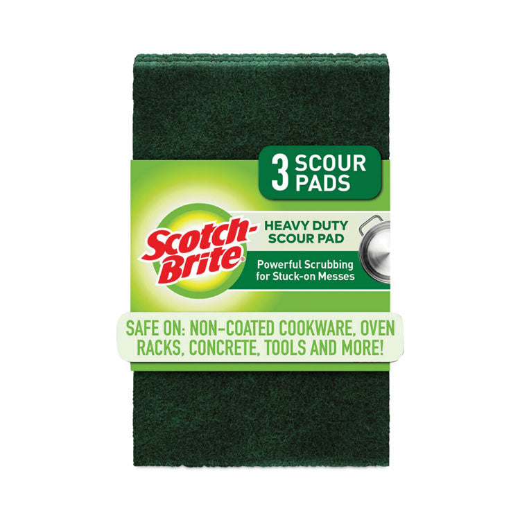 Scotch-Brite - Heavy-Duty Scour Pad, 3.8 x 6, Green, 10/Carton