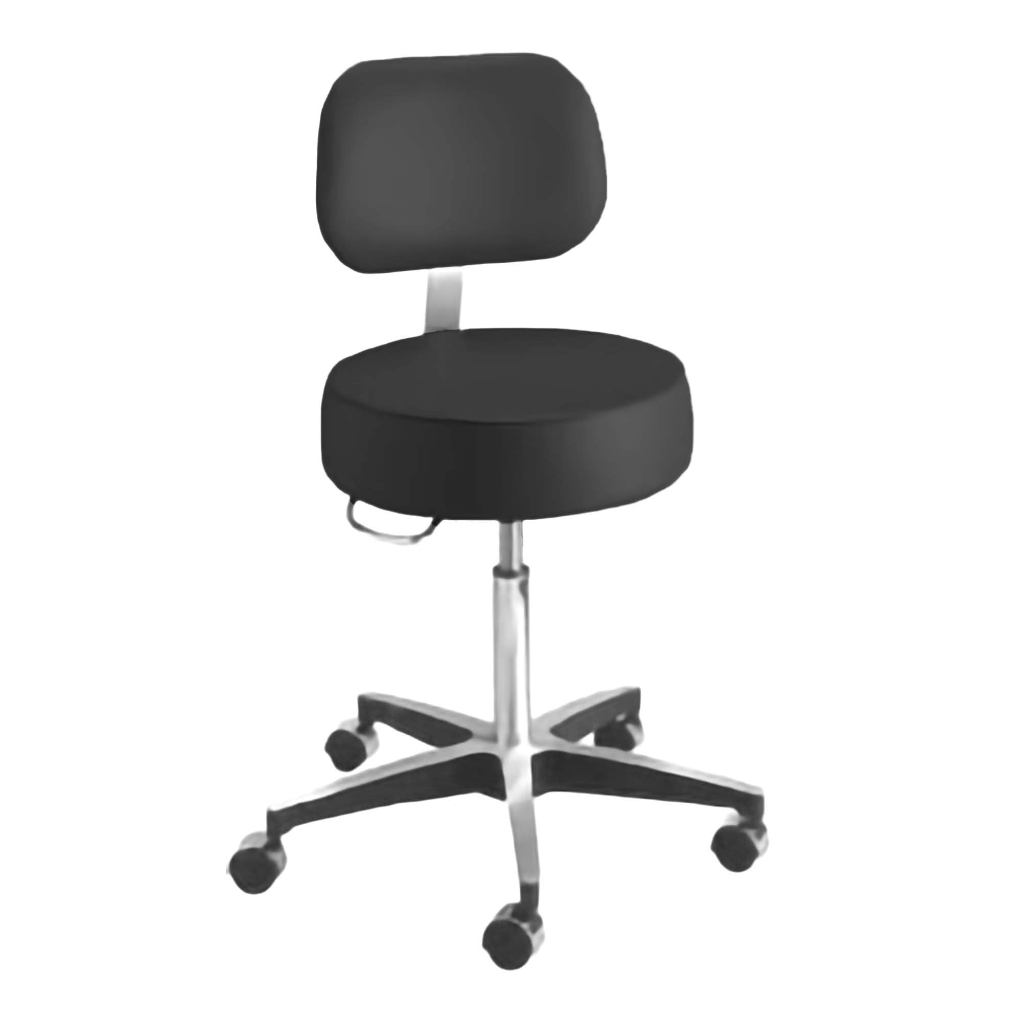 McKesson Brand - Exam Stool McKesson Backrest Pneumatic Height Adjustment 5 Casters Black [1/EA] (407058_EA)