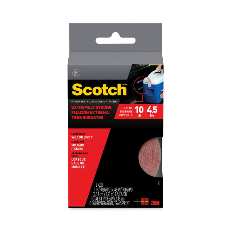 Scotch - Extreme Fasteners, 1" x 4 ft, Clear, 2/Pack